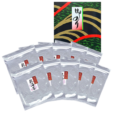 佐田謹製 乾のり【有明】一番摘み＜極上＞100枚(900円x10袋)化粧箱入 ※価格改定