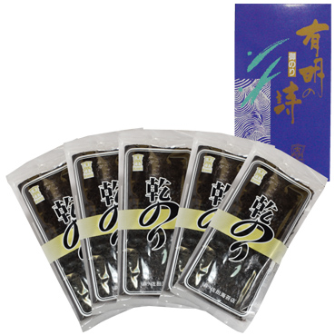 乾のり 有明海産一番摘み  【金袋】 50枚(800円x5袋)化粧箱入