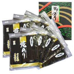 焼き海苔【松】10枚×10袋　化粧箱入　※2024年3月 価格改定